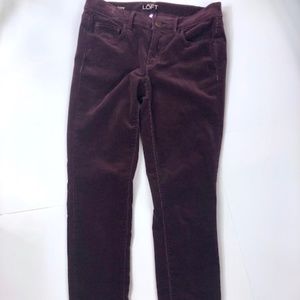 Womens Ann Taylor Loft Maroon Corduroy Jeans S 2